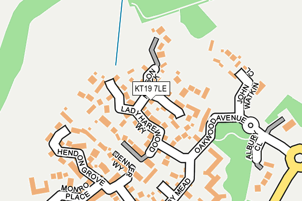KT19 7LE map - OS OpenMap – Local (Ordnance Survey)