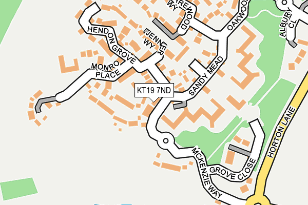 KT19 7ND map - OS OpenMap – Local (Ordnance Survey)