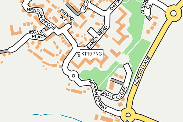 KT19 7NG map - OS OpenMap – Local (Ordnance Survey)