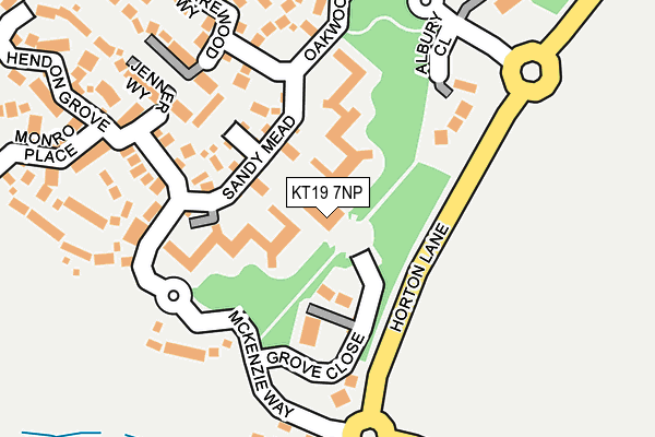 KT19 7NP map - OS OpenMap – Local (Ordnance Survey)