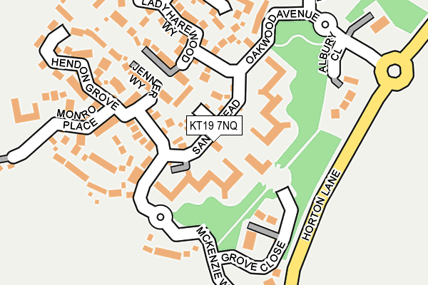 KT19 7NQ map - OS OpenMap – Local (Ordnance Survey)