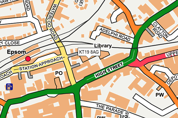 KT19 8AG map - OS OpenMap – Local (Ordnance Survey)