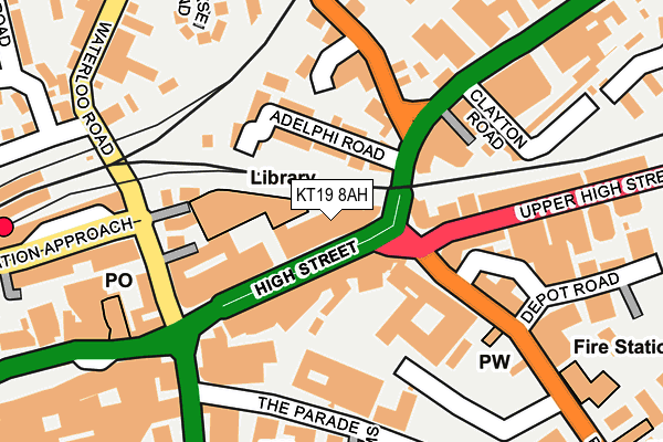 KT19 8AH map - OS OpenMap – Local (Ordnance Survey)