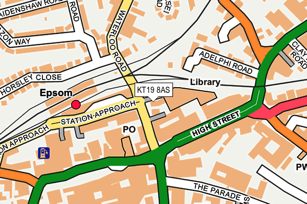 KT19 8AS map - OS OpenMap – Local (Ordnance Survey)
