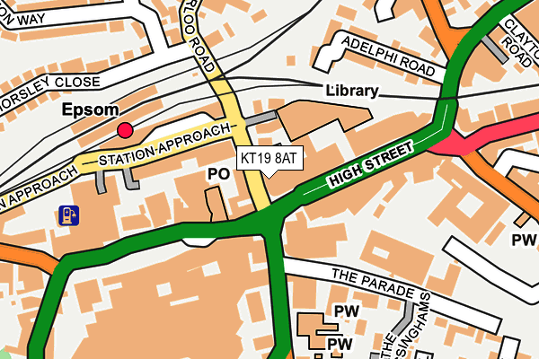 KT19 8AT map - OS OpenMap – Local (Ordnance Survey)