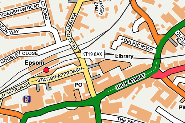 KT19 8AX map - OS OpenMap – Local (Ordnance Survey)