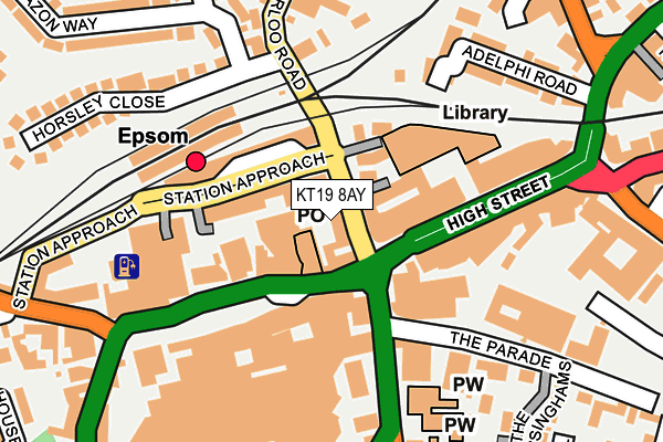 KT19 8AY map - OS OpenMap – Local (Ordnance Survey)
