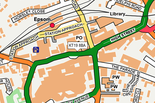 KT19 8BA map - OS OpenMap – Local (Ordnance Survey)