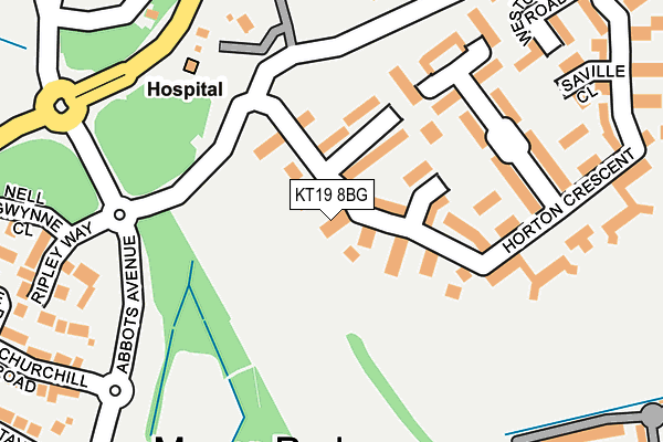 KT19 8BG map - OS OpenMap – Local (Ordnance Survey)