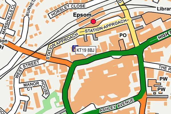 KT19 8BJ map - OS OpenMap – Local (Ordnance Survey)