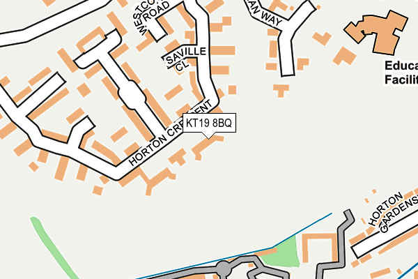 KT19 8BQ map - OS OpenMap – Local (Ordnance Survey)