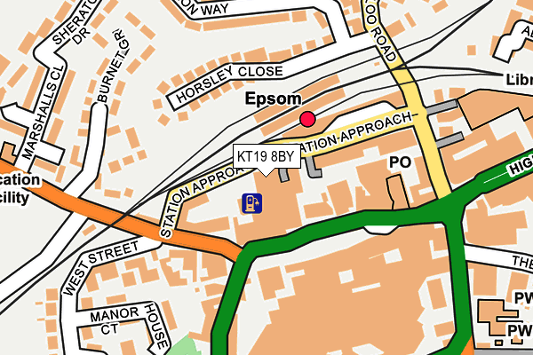 KT19 8BY map - OS OpenMap – Local (Ordnance Survey)