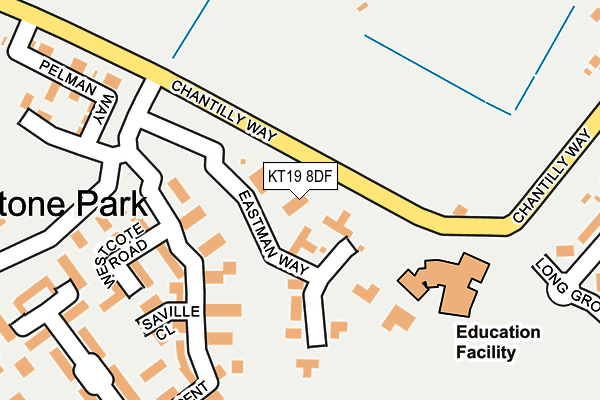 KT19 8DF map - OS OpenMap – Local (Ordnance Survey)