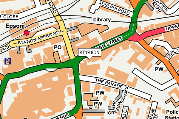 KT19 8DN map - OS OpenMap – Local (Ordnance Survey)