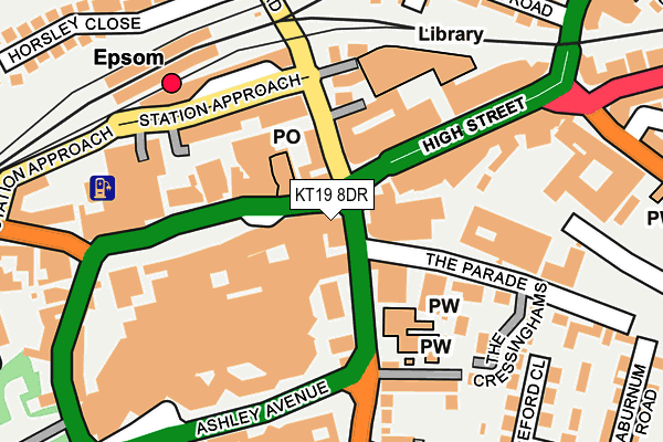 KT19 8DR map - OS OpenMap – Local (Ordnance Survey)