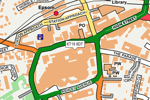 KT19 8DT map - OS OpenMap – Local (Ordnance Survey)