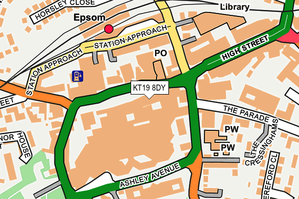 KT19 8DY map - OS OpenMap – Local (Ordnance Survey)