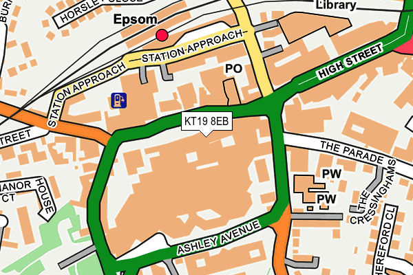 KT19 8EB map - OS OpenMap – Local (Ordnance Survey)