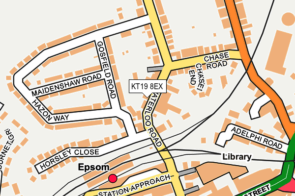 KT19 8EX map - OS OpenMap – Local (Ordnance Survey)