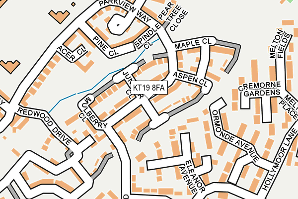 KT19 8FA map - OS OpenMap – Local (Ordnance Survey)