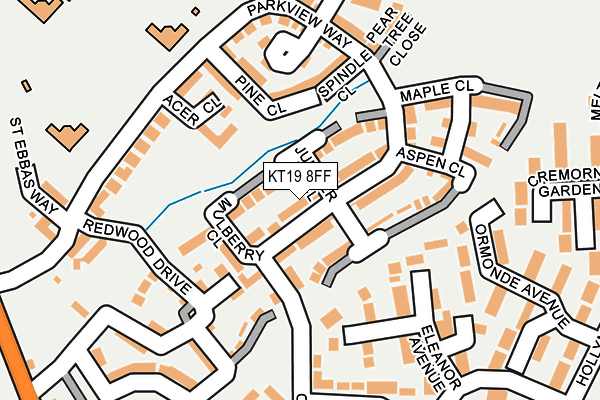KT19 8FF map - OS OpenMap – Local (Ordnance Survey)