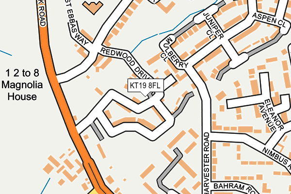 KT19 8FL map - OS OpenMap – Local (Ordnance Survey)