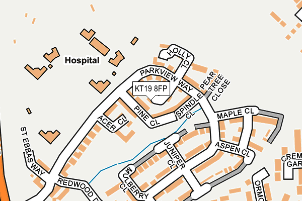 KT19 8FP map - OS OpenMap – Local (Ordnance Survey)