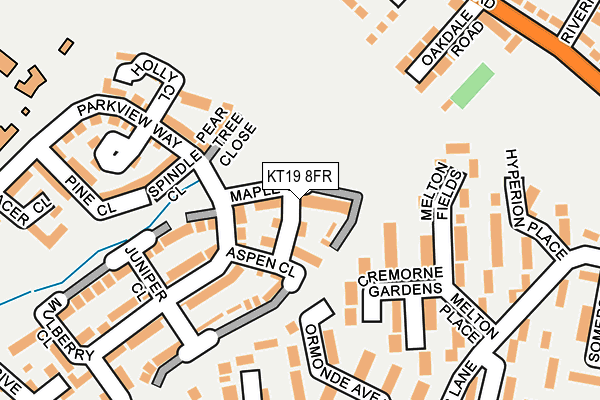 KT19 8FR map - OS OpenMap – Local (Ordnance Survey)