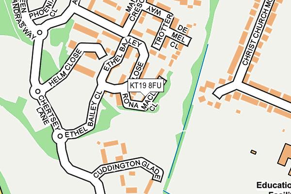 KT19 8FU map - OS OpenMap – Local (Ordnance Survey)