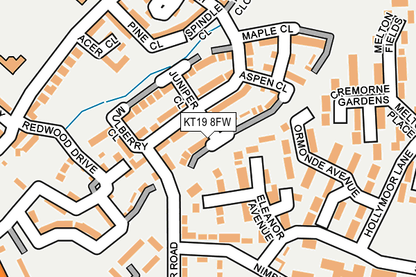 KT19 8FW map - OS OpenMap – Local (Ordnance Survey)