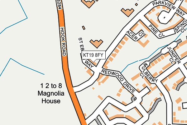 KT19 8FY map - OS OpenMap – Local (Ordnance Survey)