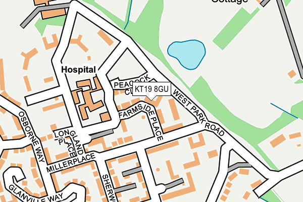 KT19 8GU map - OS OpenMap – Local (Ordnance Survey)
