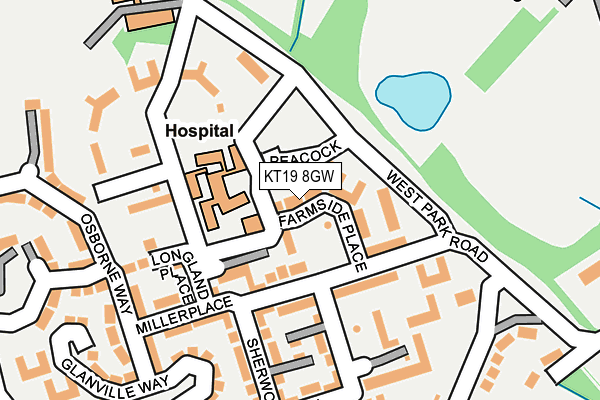 KT19 8GW map - OS OpenMap – Local (Ordnance Survey)