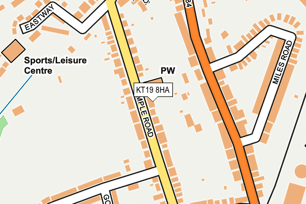 KT19 8HA map - OS OpenMap – Local (Ordnance Survey)