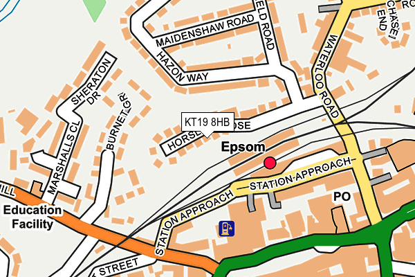 KT19 8HB map - OS OpenMap – Local (Ordnance Survey)