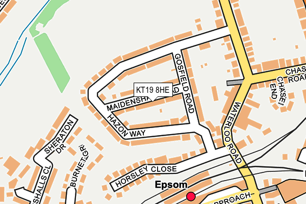 KT19 8HE map - OS OpenMap – Local (Ordnance Survey)