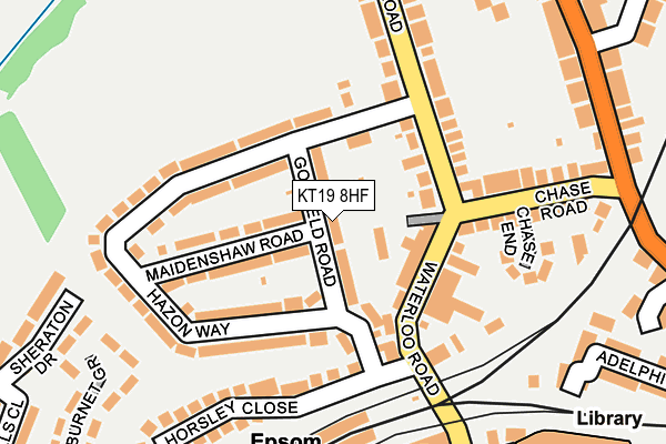 KT19 8HF map - OS OpenMap – Local (Ordnance Survey)