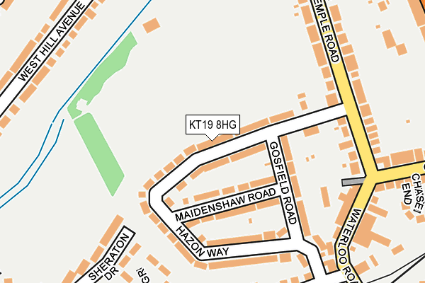 KT19 8HG map - OS OpenMap – Local (Ordnance Survey)