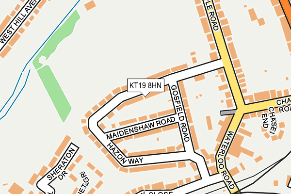 KT19 8HN map - OS OpenMap – Local (Ordnance Survey)