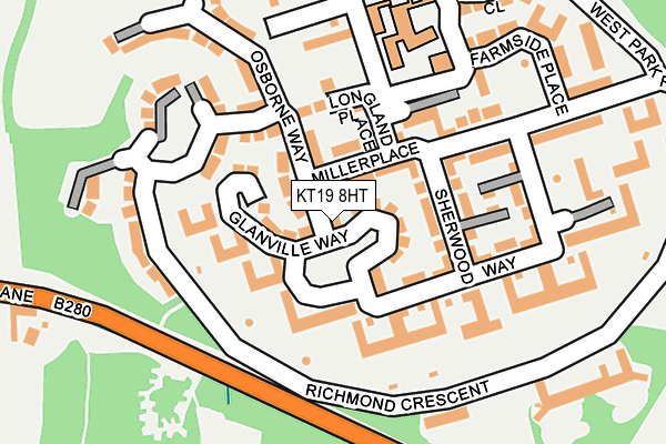 KT19 8HT map - OS OpenMap – Local (Ordnance Survey)