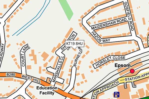KT19 8HU map - OS OpenMap – Local (Ordnance Survey)