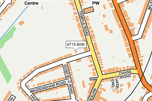 KT19 8HW map - OS OpenMap – Local (Ordnance Survey)