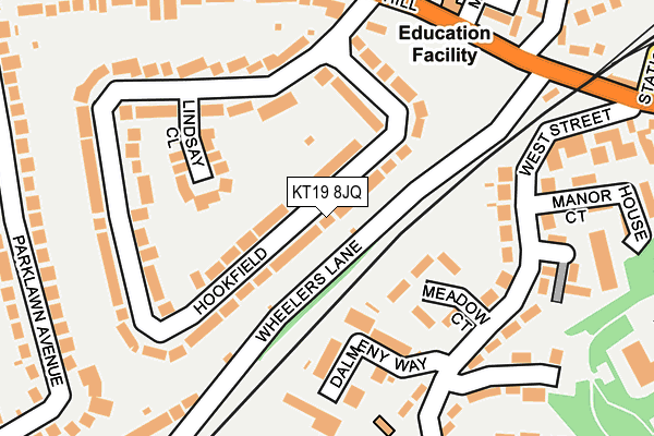 KT19 8JQ map - OS OpenMap – Local (Ordnance Survey)