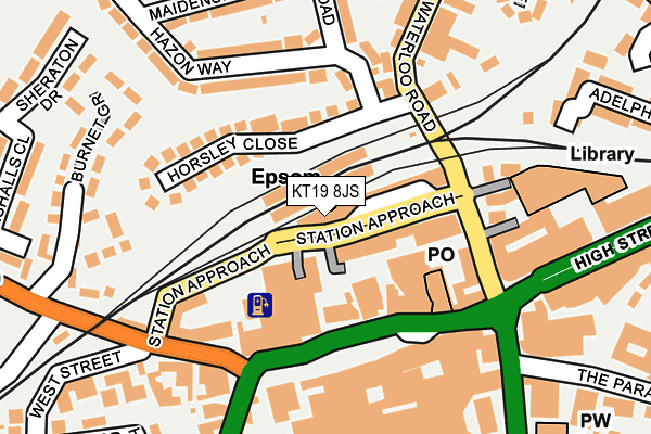 KT19 8JS map - OS OpenMap – Local (Ordnance Survey)