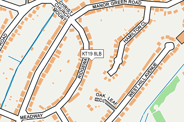 KT19 8LB map - OS OpenMap – Local (Ordnance Survey)