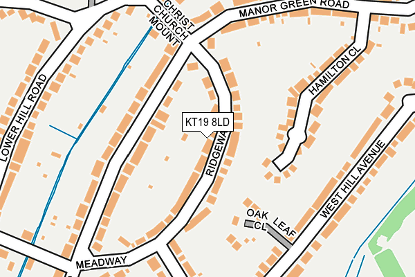 KT19 8LD map - OS OpenMap – Local (Ordnance Survey)