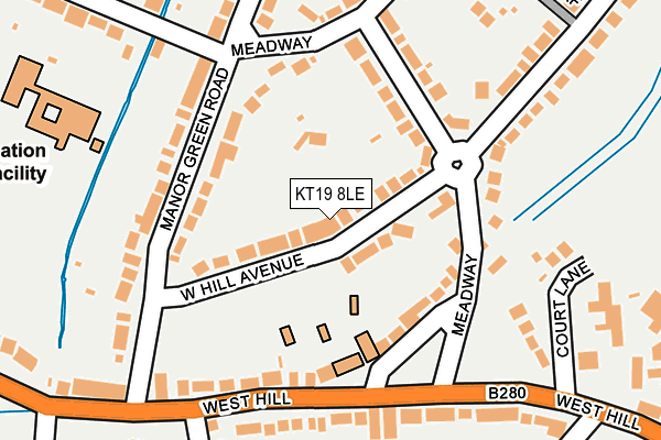 KT19 8LE map - OS OpenMap – Local (Ordnance Survey)