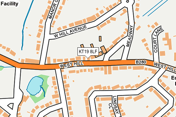 KT19 8LF map - OS OpenMap – Local (Ordnance Survey)