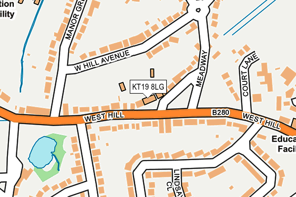 KT19 8LG map - OS OpenMap – Local (Ordnance Survey)