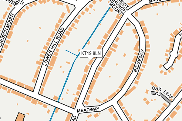 KT19 8LN map - OS OpenMap – Local (Ordnance Survey)